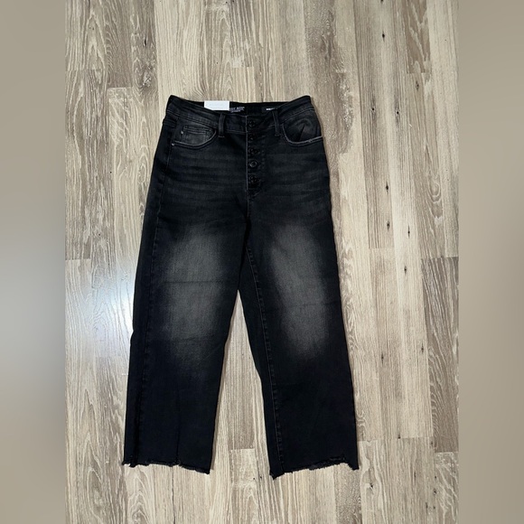 Judy Blue Ryan High Rise Button Fly Wide Leg Crop Jeans Size 9/29 - Picture 1 of 7